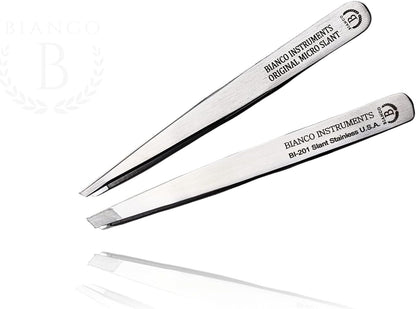 Bianco Instruments USA Stainless Tweezer Bundle: Slant & Micro Slant