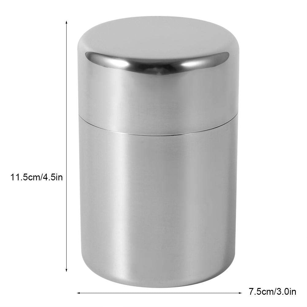 AUNMAS Tea Tin Canister: Stainless Steel Double-Lid Storage