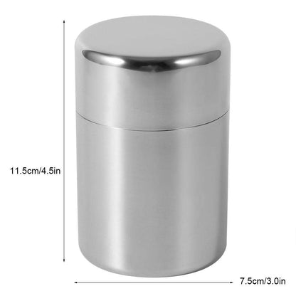 AUNMAS Tea Tin Canister: Stainless Steel Double-Lid Storage