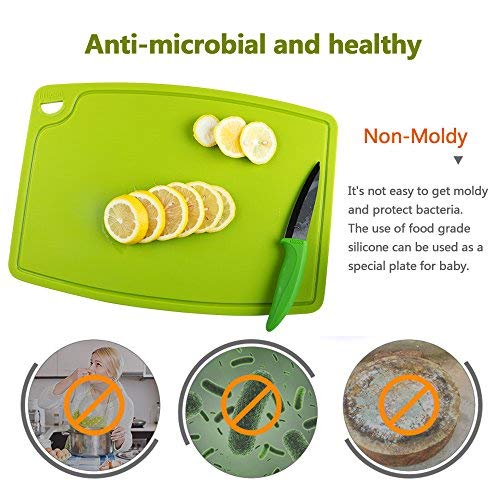 Liflicon 12.6'' x 9.1'' Thick Silicone Cutting Board: Non-Toxic & Flexible.