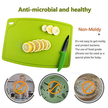 Liflicon 12.6'' x 9.1'' Thick Silicone Cutting Board: Non-Toxic & Flexible.