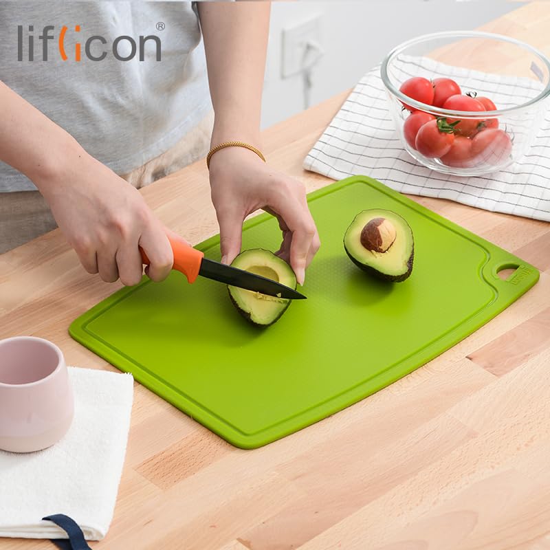 Liflicon 12.6'' x 9.1'' Thick Silicone Cutting Board: Non-Toxic & Flexible.