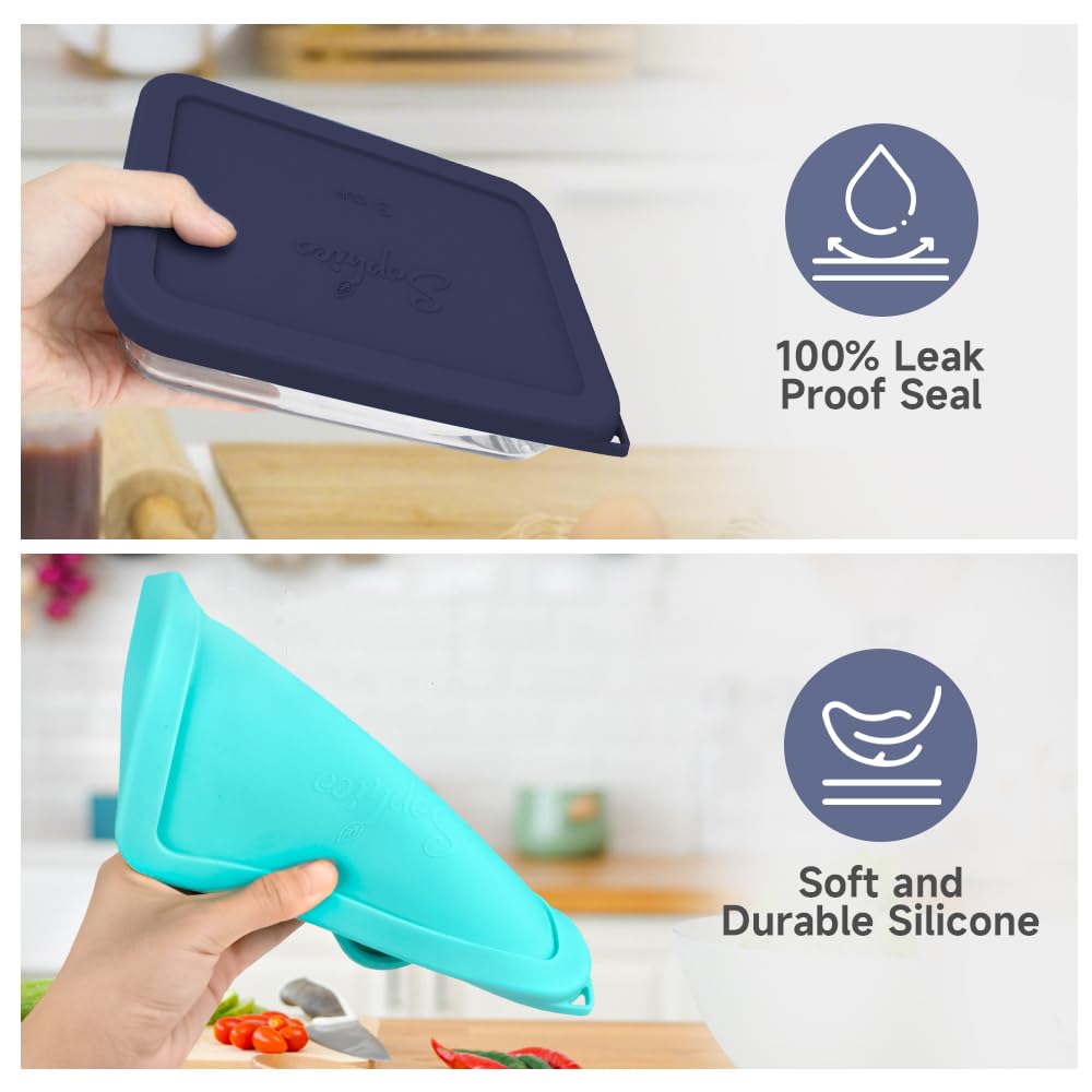 Sophico 3-Cup Rectangle Silicone Storage Lids (4-Pack)