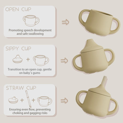 Moonkie 3-in-1 Food-Grade Silicone Training Cup (4 oz)