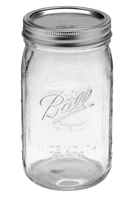 Ball Wide Mouth Pint 16-Ounce Glass Mason Jar with Lids (12-Count)