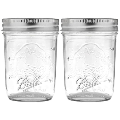 Quilted Glass Jelly Jars, 8 oz, BPA-Free, 12-Count - Ball