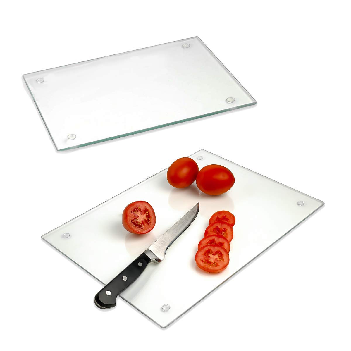 Tempered Glass Cutting Board: Large 12” x 16” Shatter-Resistant Surface.
