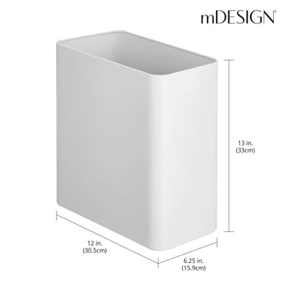 mDesign Slim Stainless Steel Wastebasket (2.6 Gal) | TRUE Shift Plastic‑Free Trash Bin