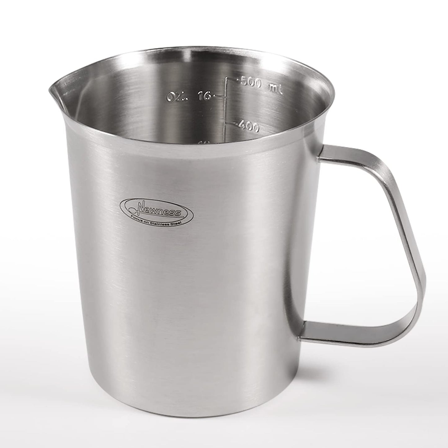 Newness Stainless Steel Measuring Cup with Triple Measurement Scales