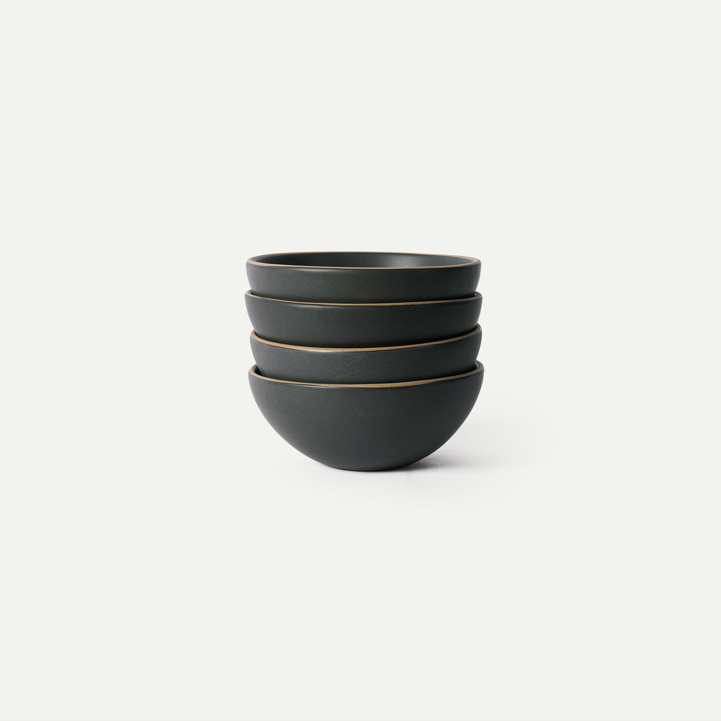 Mora Medium Ceramic Bowls, Set of 4 (28 oz, Oat)