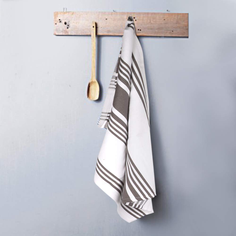 Urban Villa Cotton Kitchen Towels | TRUE Shift Eco Towels (20″×30″, Striped, Mitered)