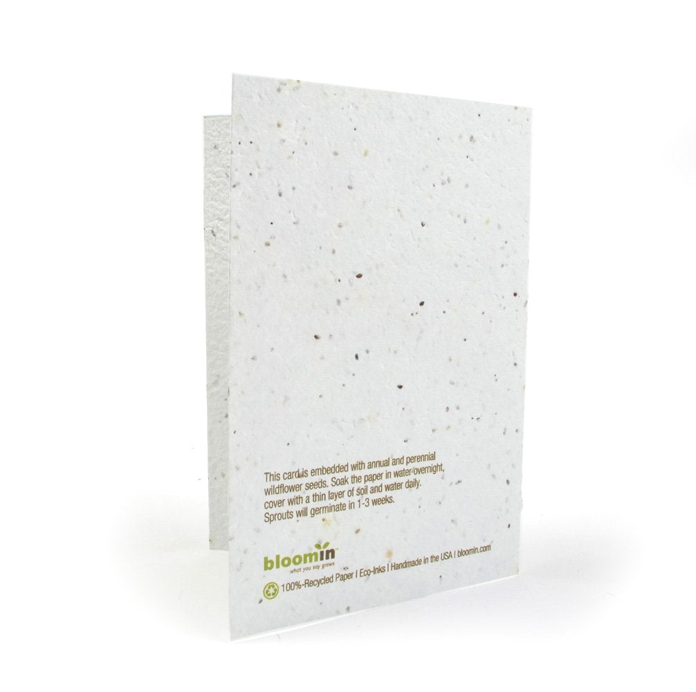 Grows When Planted: Eco-Friendly Seed Paper Cards Made from 100% Post-Industrial Recycled Paper