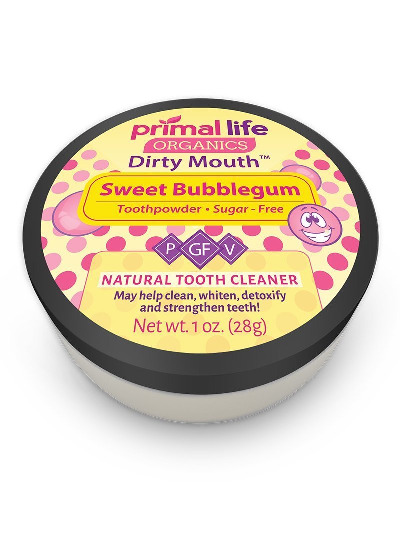 Primal Life Organics Dirty Mouth Toothpowder: Sweet Bubblegum 0.25 oz