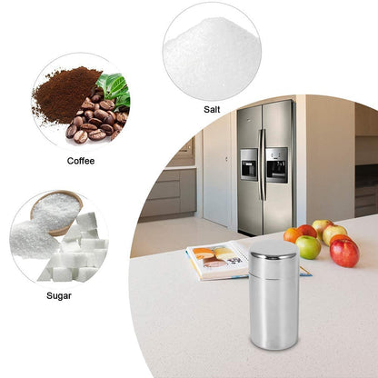 AUNMAS Tea Tin Canister: Stainless Steel Double-Lid Storage