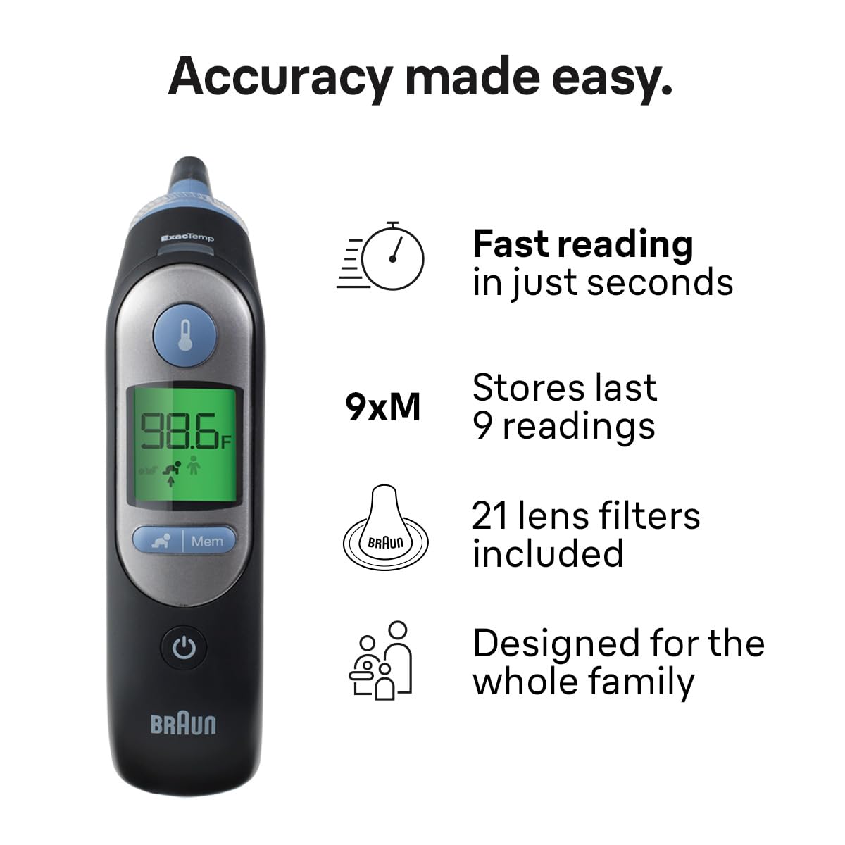 Braun ThermoScan 7: Digital Ear Thermometer with Age Precision