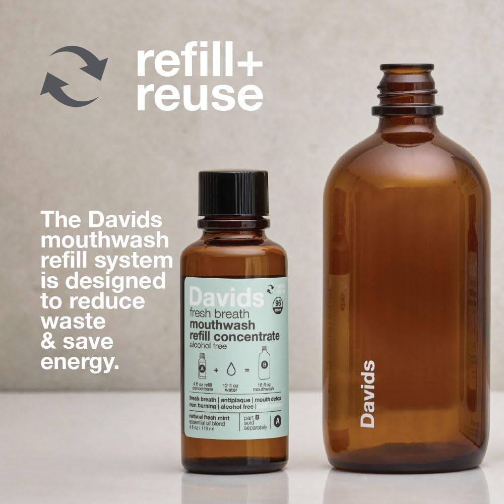 Alcohol-Free Nano-Hydroxyapatite Mouthwash, Refillable Glass Bottle – Davids Hydroxi
