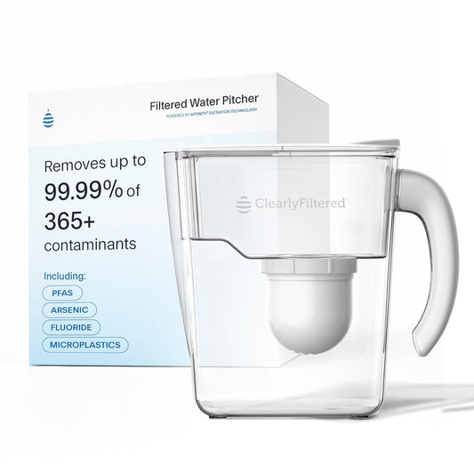 Clearly Filtered Water Pitcher: Broad-Spectrum Filter for PFAS, Fluoride, and Lead