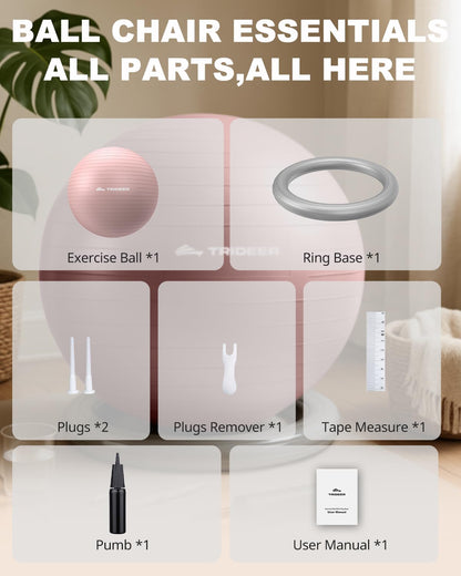 Trideer Yoga Ball Chair: Hypo-Allergenic Stability System