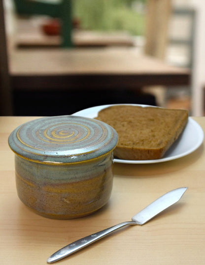 American Stoneware French Butter Keeper Crock – Handmade Ceramic Pantry Crock