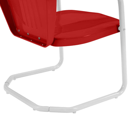 Crosley Griffith 3-Piece Retro Metal Bistro Set (Bright Red/White)
