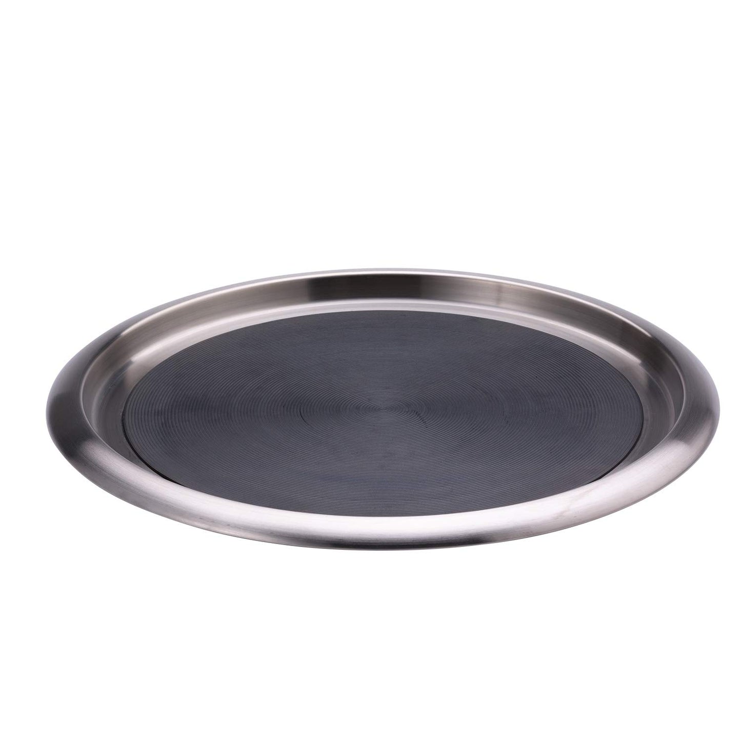 Service Ideas 20" x 14" Non-Slip Stainless Steel Serving Tray