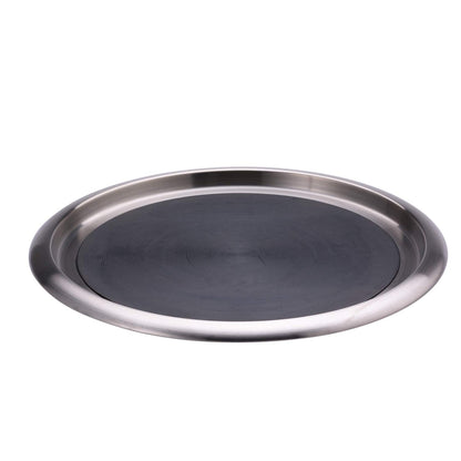 Service Ideas 20" x 14" Non-Slip Stainless Steel Serving Tray