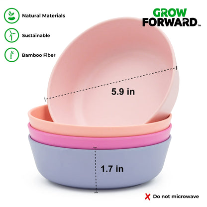 Grow Forward 8-Piece Sustainably Harvested Bamboo Kids Dinnerware Set