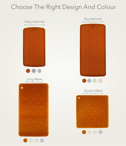 HEVEA Natural Rubber Wave Bath Mat: Plastic-Free & Biodegradable