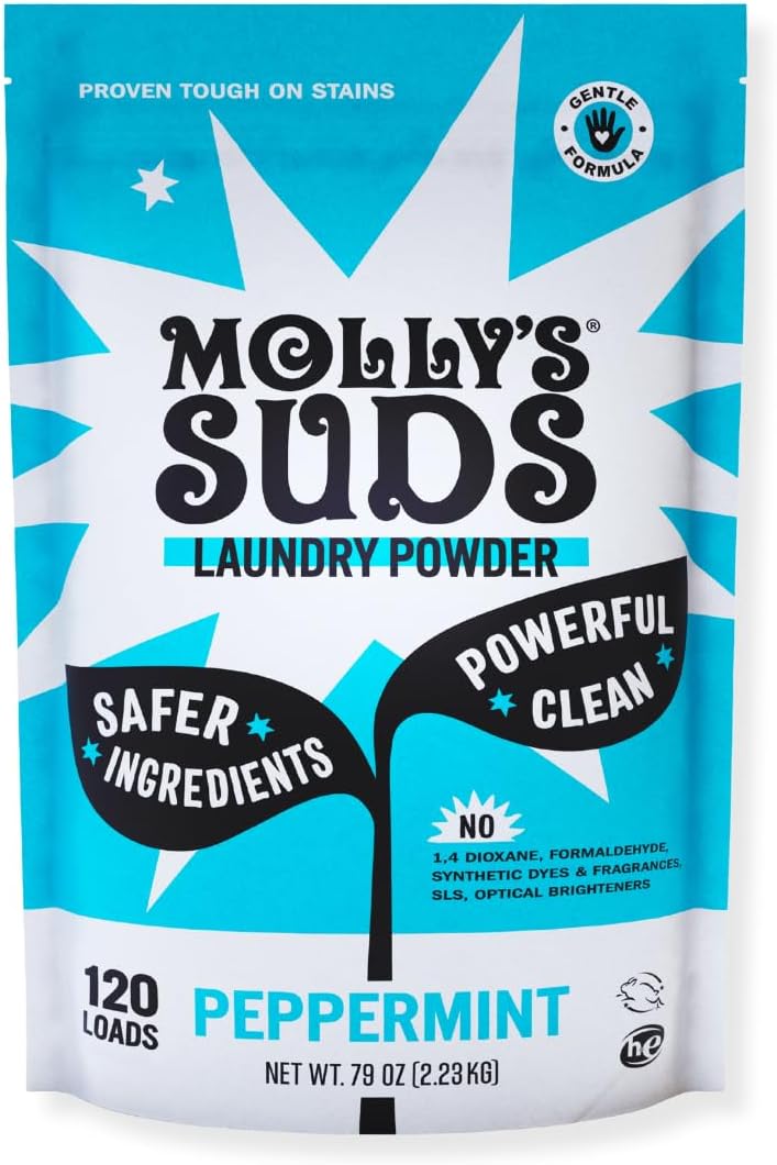 Molly’s Suds Original Laundry Detergent Powder, Chemical-Free Deep Clean for Sensitive Skin