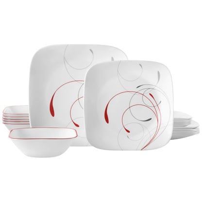 Corelle Vitrelle 18-Piece Dinnerware Set: Triple Layer Glass Service for 6