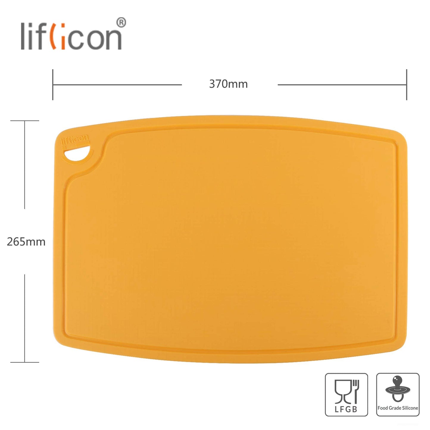 Liflicon 12.6'' x 9.1'' Thick Silicone Cutting Board: Non-Toxic & Flexible.