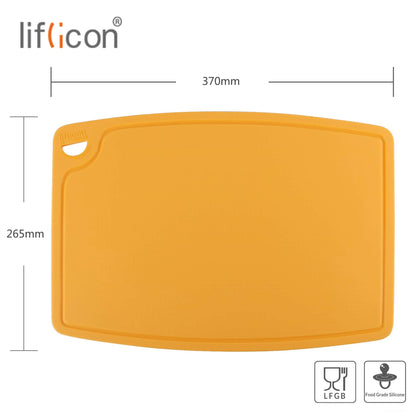 Liflicon 12.6'' x 9.1'' Thick Silicone Cutting Board: Non-Toxic & Flexible.