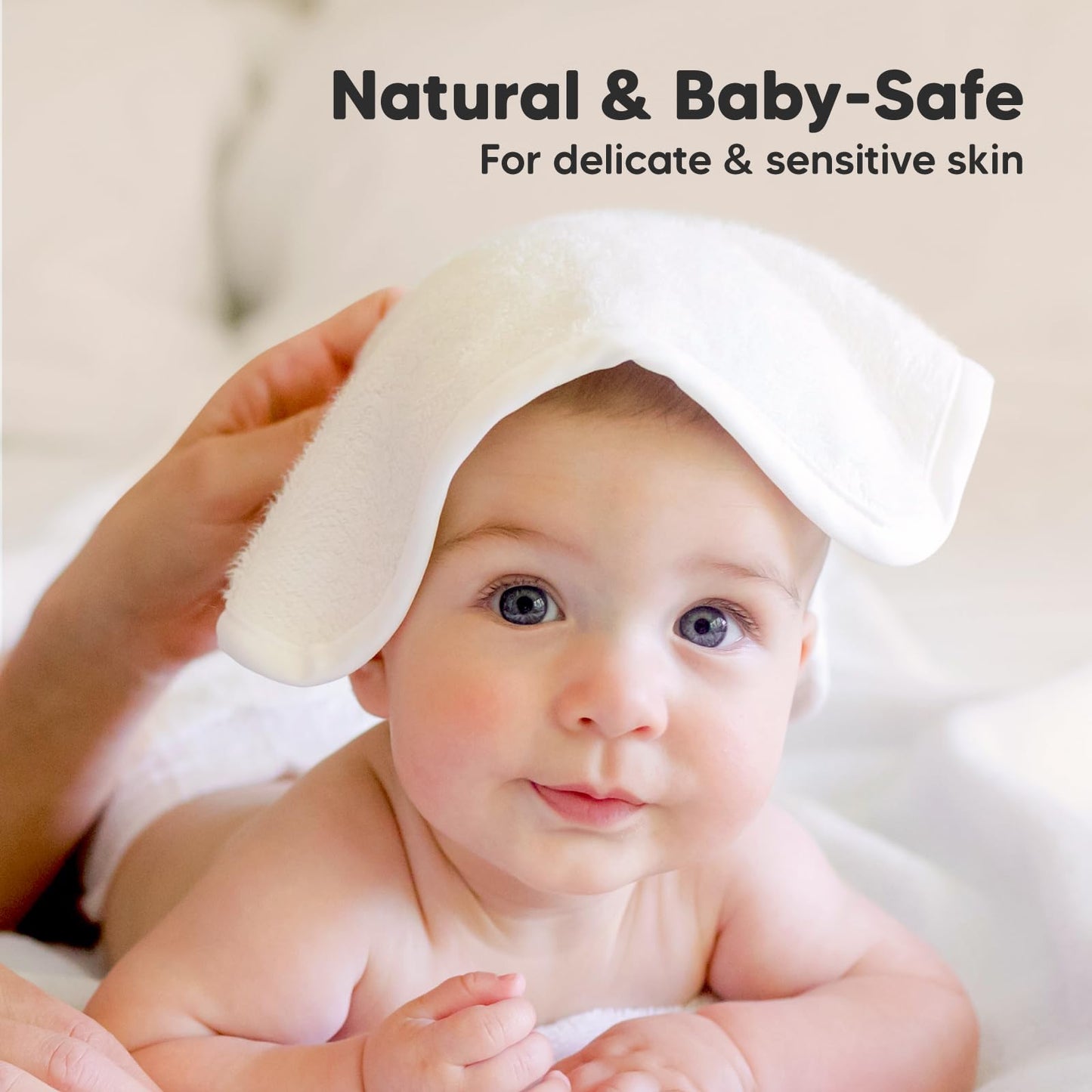 KeaBabies Bamboo Washcloths: 500GSM Ultra-Soft 6-Pack