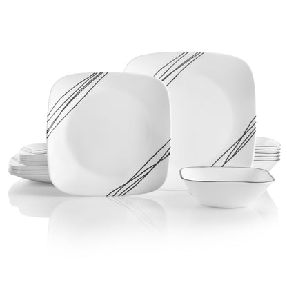 Corelle Vitrelle 18-Piece Dinnerware Set: Triple Layer Glass Service for 6