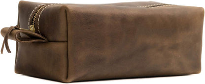 San Tan Genuine Full‑Grain Leather Toiletry Bag (X‑Large, Desert Sand) | TRUE Shift USA‑Made Dopp Kit