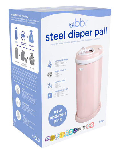 Ubbi Steel Diaper Pail: Powder-Coated Odor-Locking Bin