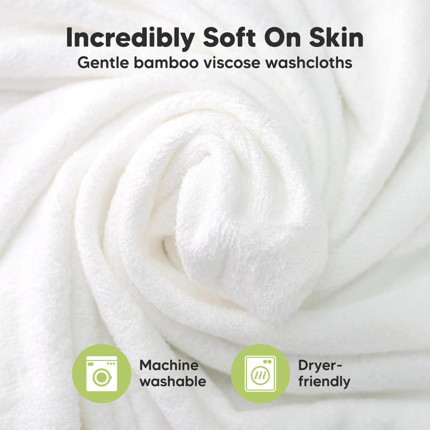 KeaBabies Bamboo Washcloths: 500GSM Ultra-Soft 6-Pack