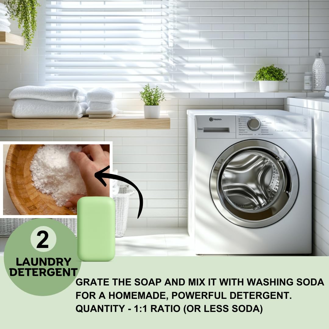 Hypoallergenic Green Tea & Coconut Plant-Based Laundry Soap Bar