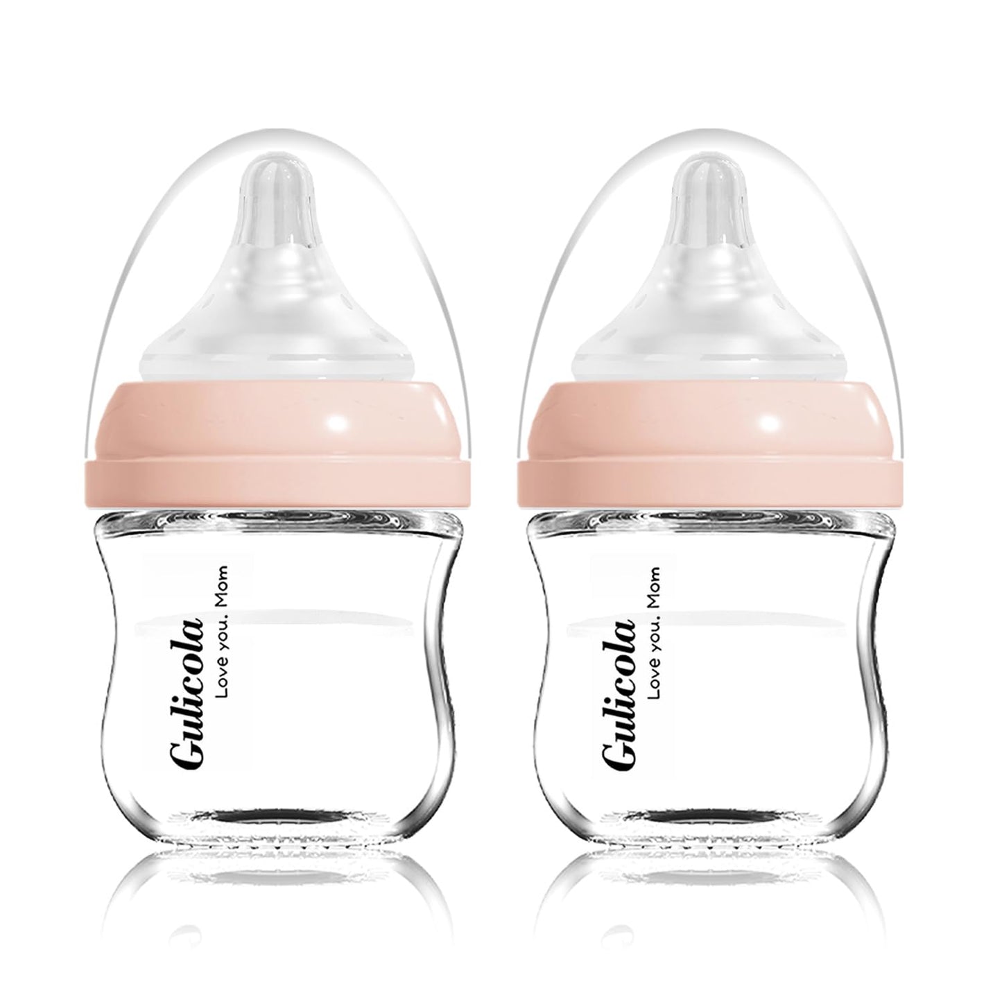 Gulicola 5 oz Natural Borosilicate Glass Baby Bottles (2-Pack)