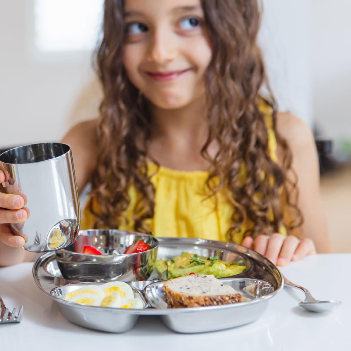 Ahimsa Balanced Bites Pediatrician-Designed Stainless Steel Divided Plate
