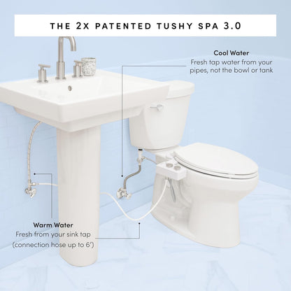 TUSHY 3.0 Spa Bidet Attachment: Cool to Warm Water Cleaning