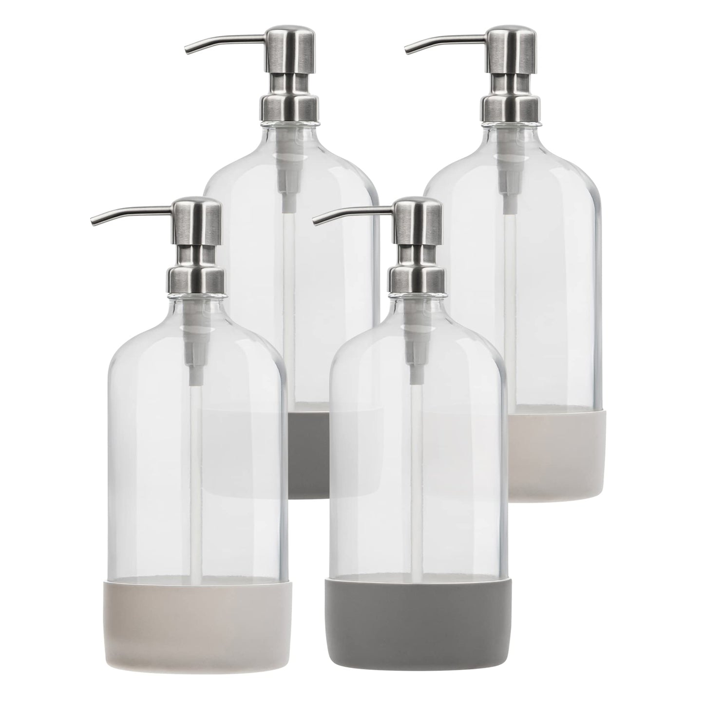 Kitchentoolz 32 oz Glass Pump Bottle with Stainless Steel Pump