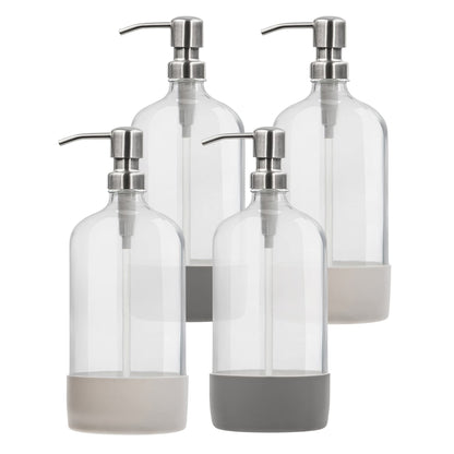 Kitchentoolz 32 oz Glass Pump Bottle with Stainless Steel Pump