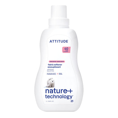 ATTITUDE Liquid Fabric Softener: Plant-Based, Vegan & Unscented