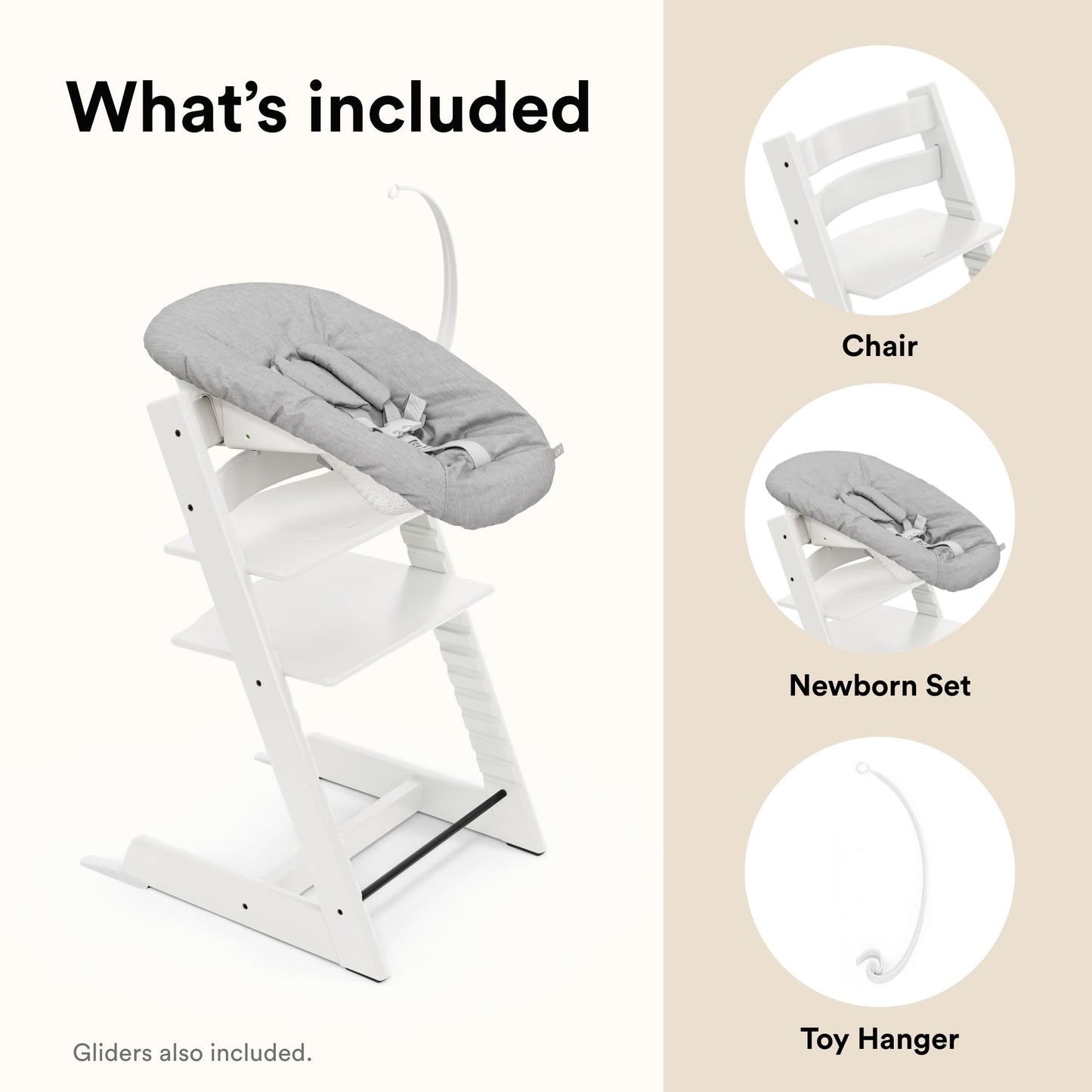 Stokke Tripp Trapp Solid Beechwood Chair with Newborn Set Bundle