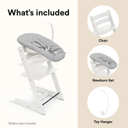 Stokke Tripp Trapp Solid Beechwood Chair with Newborn Set Bundle