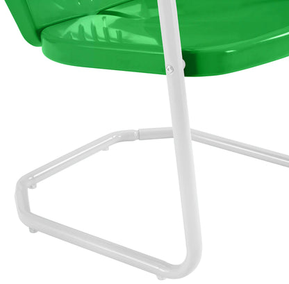 Crosley Griffith 3-Piece Retro Metal Bistro Set (Bright Red/White)