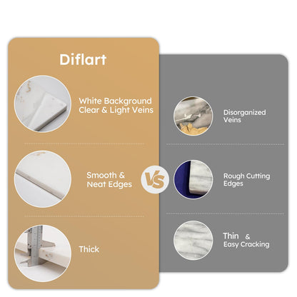 Diflart Natural Granite Cutting Board: Large 16" x 20" Polished Stone Slab.