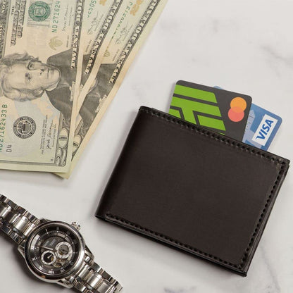 Premium Full-Grain Bridle Leather Bifold Wallet | TRUE Shift Crafted in USA