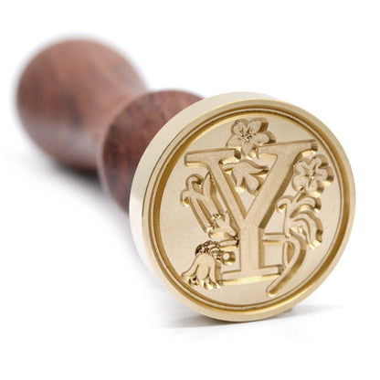 Traditional Wax Seal Stamp: Brass Head & Wooden Handle for Elegant, Zero-Waste Correspondence